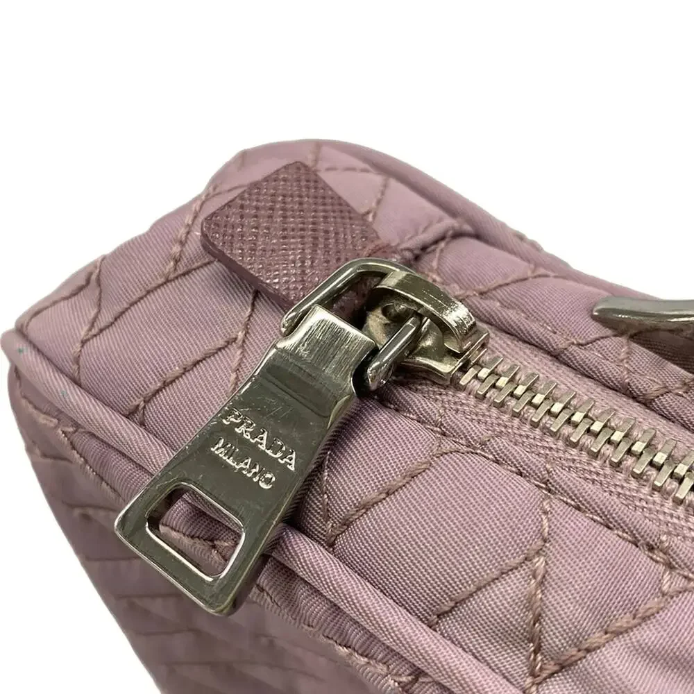 Prada Handbag Light Purple Nylon Leather